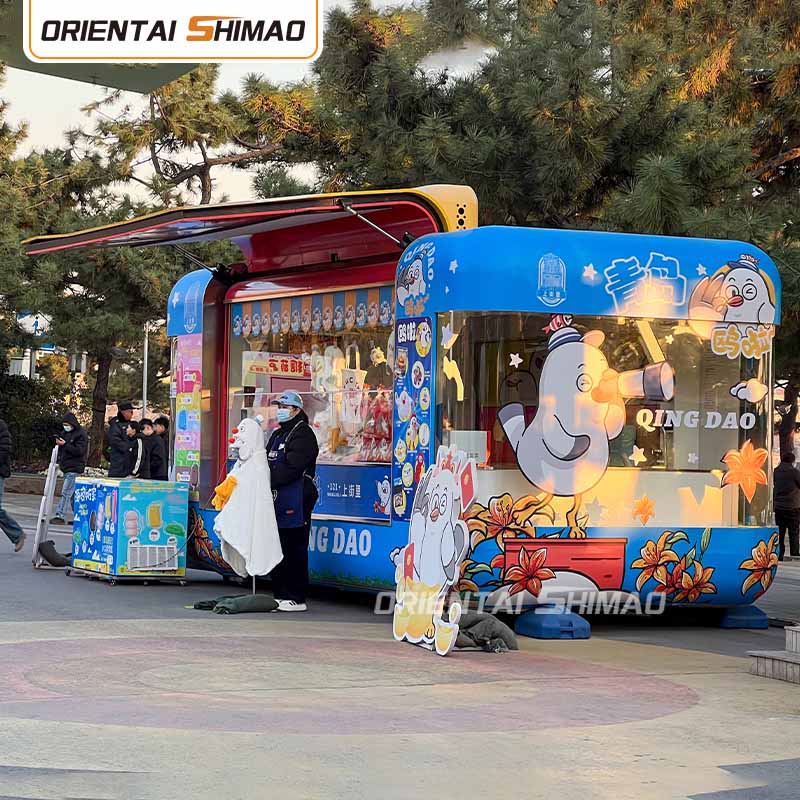 Тележка для еды на колесах Складная тележка для еды Кейтеринг Прицеп для уличной еды Грузовик с едой