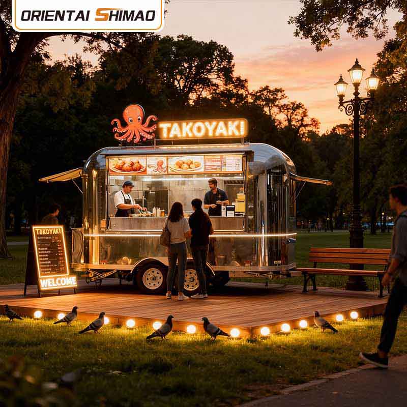 Трейлер с мороженым Уличная еда Мобильный кейтеринг Трейлер с едой Грузовик с едой