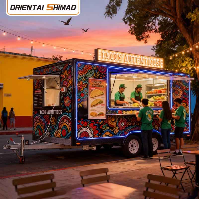 Мобильный трейлер для общественного питания Тележка для хот-догов с уличной едой Полностью оборудованный трейлер для еды Грузовик для еды